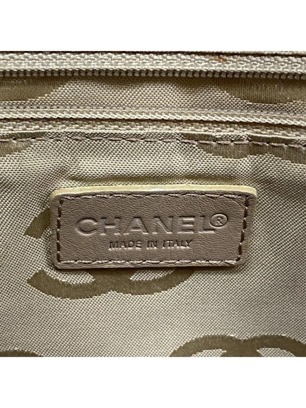 Chanel Handbag Wild Stitch Lambskin Beige Gold